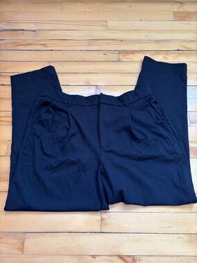 High-Rise Black Pleated Women's Trousers